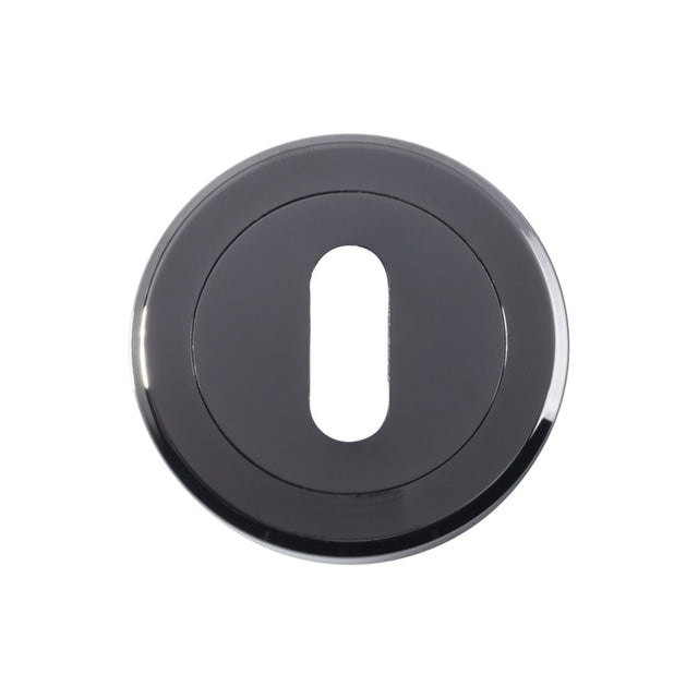 ESCUTCHEON - LOCK PROFILE - SCREW-ON ROUND ROSE - BLACK NICKEL - 52MM - EACH