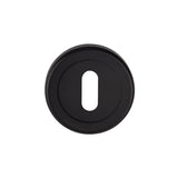 ESCUTCHEON - LOCK PROFILE - SCREW-ON ROUND ROSE - MATT BLACK - EACH