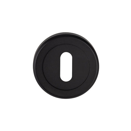 ESCUTCHEON - LOCK PROFILE - SCREW-ON ROUND ROSE - MATT BLACK - EACH