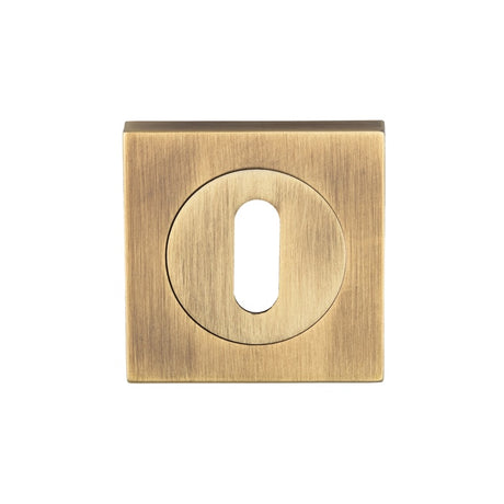 ESCUTCHEON - LOCK PROFILE - SQUARE ROSE - ANTIQUE BRASS - EACH