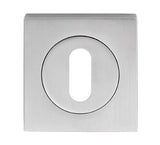 ESCUTCHEON - LOCK PROFILE - SQUARE ROSE - SATIN CHROME - 52MM - EACH