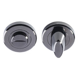 TURN & RELEASE - 5MM SPINDLE - SCREW-ON ROUND ROSE - BLACK NICKEL - 52MM - SET