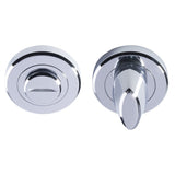 TURN & RELEASE - 5MM SPINDLE - SCREW-ON ROUND ROSE - POLISHED CHROME - 52MM - SET