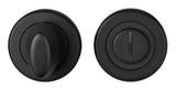 TURN & RELEASE - 5MM SPINDLE - SCREW-ON ROUND ROSE - MATT BLACK - SET