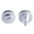 TURN & RELEASE - 5MM SPINDLE - SCREW-ON ROUND ROSE - SATIN CHROME - 52MM - SET