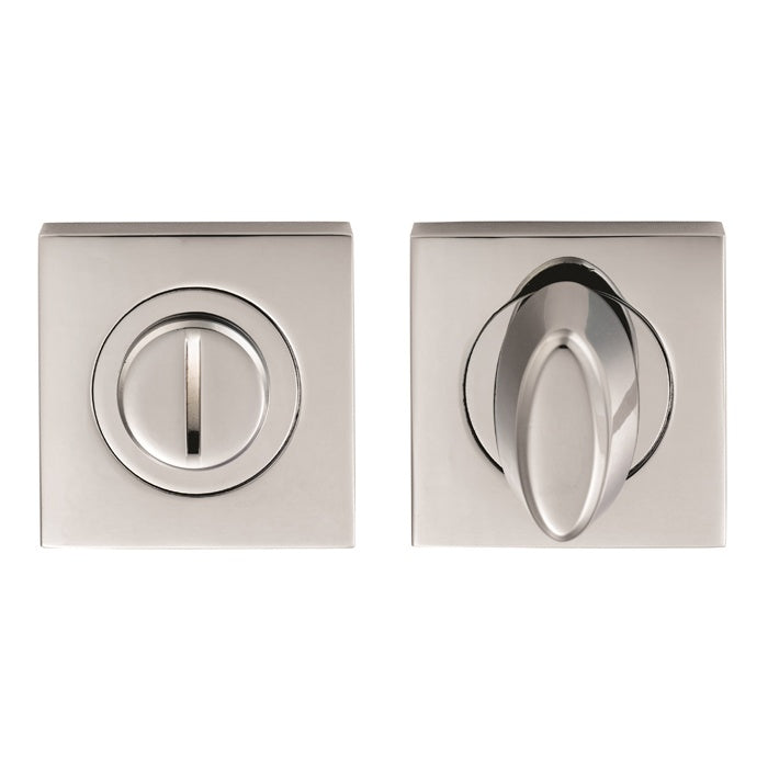 TURN & RELEASE - 5MM SPINDLE - SQUARE ROSE - POLISHED CHROME - 52MM - SET
