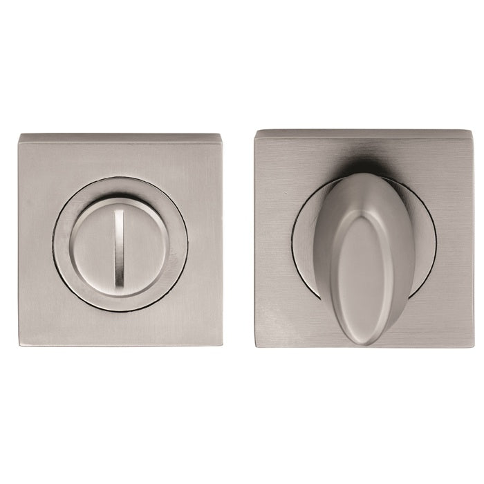 TURN & RELEASE - 5MM SPINDLE - SQUARE ROSE - SATIN CHROME - 52MM - SET