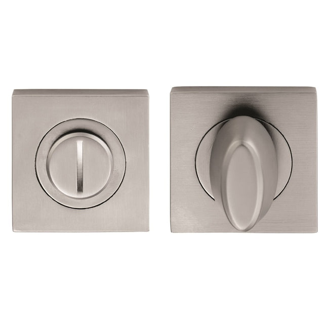 TURN & RELEASE - 5MM SPINDLE - SQUARE ROSE - SATIN CHROME - 52MM - SET