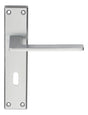 ZONE LEVER ON FACE-FIX BACKPLATE - LOCK 57MM - SATIN CHROME - 180MM x 40MM - PAIR