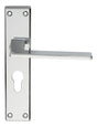 ZONE LEVER ON FACE-FIX BACKPLATE - EURO 47.5MM - POLISHED CHROME - 180MM x 40MM - PAIR