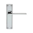 ZONE LEVER ON FACE-FIX BACKPLATE - LATCH - POLISHED CHROME - 180MM x 40MM - PAIR