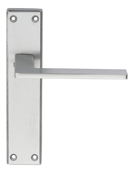 ZONE LEVER ON FACE-FIX BACKPLATE - LATCH - SATIN CHROME - 180MM x 40MM - PAIR