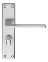 ZONE LEVER ON FACE-FIX BACKPLATE - BATHROOM 57MM - SATIN CHROME - 180MM x 40MM - PAIR