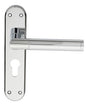 SCOPE LEVER ON FACE-FIX BACKPLATE - EURO 47.5MM - POLISHED CHROME - 180 X 40 MM - PAIR