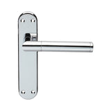 SCOPE LEVER ON FACE-FIX BACKPLATE - LATCH - POLISHED CHROME - 180 X 40 MM - PAIR