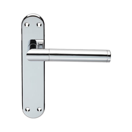 SCOPE LEVER ON FACE-FIX BACKPLATE - LATCH - POLISHED CHROME - 180 X 40 MM - PAIR