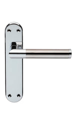 SCOPE LEVER ON FACE-FIX BACKPLATE - LATCH - POLISHED CHROME/SATIN NICKEL - 180 X 40 - PAIR