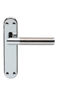 SCOPE LEVER ON FACE-FIX BACKPLATE - LATCH - POLISHED CHROME/SATIN NICKEL - 180 X 40 - PAIR