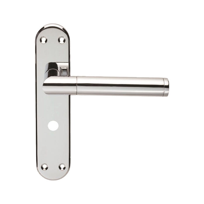 SCOPE LEVER ON FACE-FIX BACKPLATE - BATHROOM 57MM - POLISHED CHROME - 180 X 40 MM - PAIR