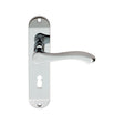 STYLE LEVER ON FACE-FIX BACKPLATE - LOCK 57MM - POLISHED CHROME - 180MM X 40MM - PAIR