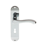 STYLE LEVER ON FACE-FIX BACKPLATE - LOCK 57MM - POLISHED CHROME - 180MM X 40MM - PAIR