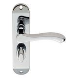 STYLE LEVER ON FACE-FIX BACKPLATE - BATHROOM 57MM - POLISHED CHROME - 180MM X 40MM - PAIR