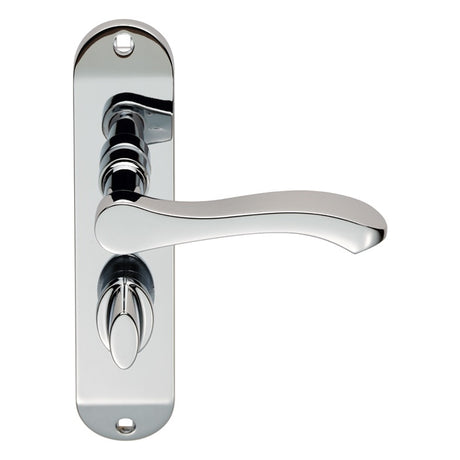 STYLE LEVER ON FACE-FIX BACKPLATE - BATHROOM 57MM - POLISHED CHROME - 180MM X 40MM - PAIR