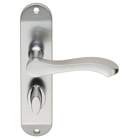 STYLE LEVER ON FACE-FIX BACKPLATE - BATHROOM 57MM - SATIN CHROME - 180MM X 40MM - PAIR