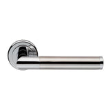 TREND LEVER ON SPRUNG SCREW-ON ROUND ROSE - POLISHED CHROME/SATIN NICKEL - 50MM - PAIR