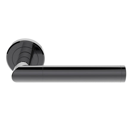 TREND LEVER ON SPRUNG SCREW-ON ROUND ROSE - BLACK NICKEL - 50MM - PAIR
