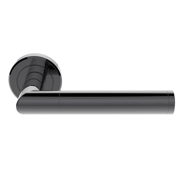 TREND LEVER ON SPRUNG SCREW-ON ROUND ROSE - BLACK NICKEL - 50MM - PAIR