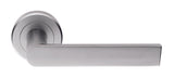 EDGE LEVER ON SPRUNG SCREW-ON ROUND ROSE - SATIN CHROME - PAIR