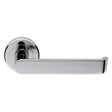 CONCEPT LEVER ON SPRUNG SCREW-ON ROUND ROSE - POLISHED CHROME - PAIR