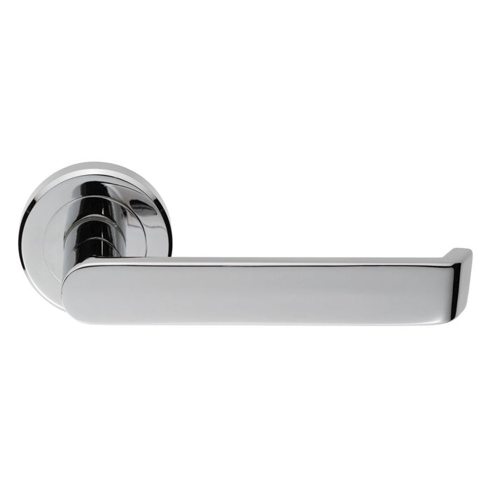 CONCEPT LEVER ON SPRUNG SCREW-ON ROUND ROSE - POLISHED CHROME - PAIR