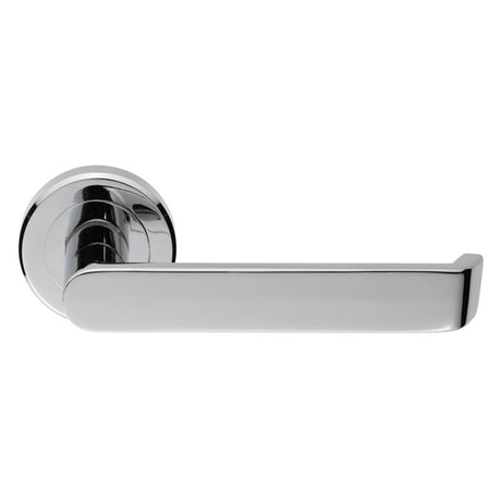 CONCEPT LEVER ON SPRUNG SCREW-ON ROUND ROSE - POLISHED CHROME - PAIR