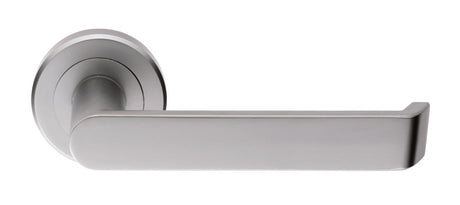 CONCEPT LEVER ON SPRUNG SCREW-ON ROUND ROSE - SATIN CHROME - PAIR