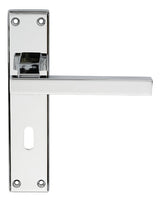 STRATUS LEVER ON FACE-FIX BACKPLATE - LOCK 57MM - POLISHED CHROME - 180MM X 40MM - PAIR