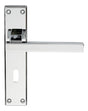STRATUS LEVER ON FACE-FIX BACKPLATE - LOCK 57MM - POLISHED CHROME - 180MM X 40MM - PAIR