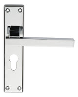 STRATUS LEVER ON FACE-FIX BACKPLATE - EURO 47.5MM - POLISHED CHROME - 180MM X 40MM - PAIR