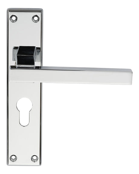 STRATUS LEVER ON FACE-FIX BACKPLATE - EURO 47.5MM - POLISHED CHROME - 180MM X 40MM - PAIR