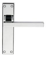 STRATUS LEVER ON FACE-FIX BACKPLATE - LATCH - POLISHED CHROME - 180MM X 40MM - PAIR