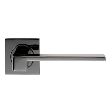 EQUI LEVER ON SPRUNG PUSH-ON SQUARE ROSE - BLACK NICKEL - PAIR