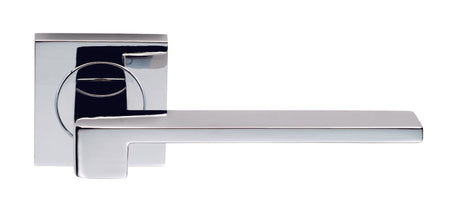EQUI LEVER ON SPRUNG PUSH-ON SQUARE ROSE - POLISHED CHROME - PAIR