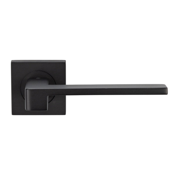 EQUI LEVER ON SPRUNG PUSH-ON SQUARE ROSE - MATT BLACK - PAIR