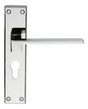 EQUI LEVER ON FACE-FIX BACKPLATE - EURO 47.5MM - POLISHED CHROME - 180MM x 40MM - PAIR