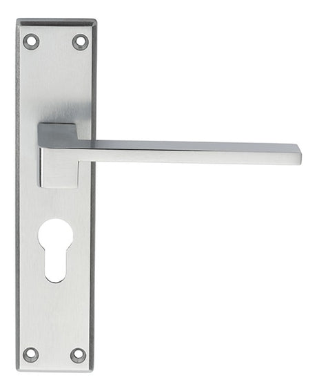 EQUI LEVER ON FACE-FIX BACKPLATE - EURO 47.5MM - SATIN CHROME - 180MM x 40MM - PAIR
