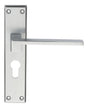 EQUI LEVER ON FACE-FIX BACKPLATE - EURO 47.5MM - SATIN CHROME - 180MM x 40MM - PAIR