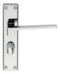 EQUI LEVER ON FACE-FIX BACKPLATE - BATHROOM 57MM - POLISHED CHROME - 180MM x 40MM - PAIR