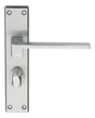 EQUI LEVER ON FACE-FIX BACKPLATE - BATHROOM 57MM - SATIN CHROME - 180MM x 40MM - PAIR