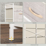 HOMCOM Rustic Chest of Six Fabric Drawers - Natural